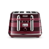 Delonghi Avvolta Four Slice Toaster - Red & Burgundy