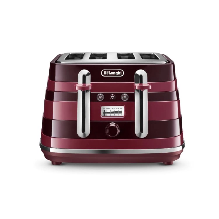 Delonghi Avvolta Kettle and Toaster Set - Red & Burgundy