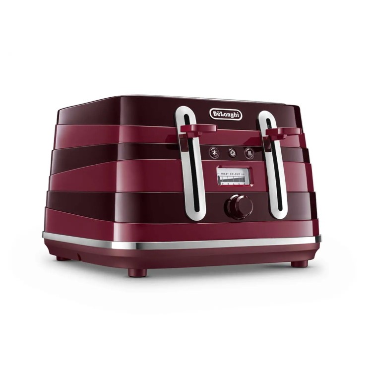 Delonghi Avvolta Kettle and Toaster Set - Red & Burgundy