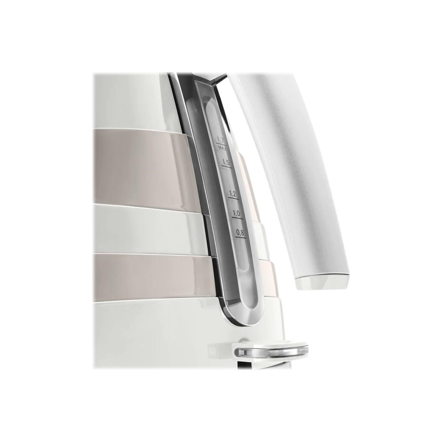 Delonghi Avvolta White and Cream Kettle and Toaster Set Appliances Direct