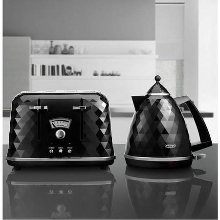 Delonghi Brillante Kettle and Toaster Set Black Appliances Direct