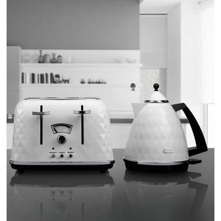 Delonghi Brillante Kettle and Toaster Set White Appliances Direct