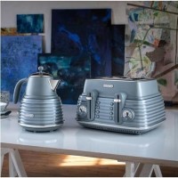 Delonghi Scolpito Kettle and Toaster Set - Azure Blue