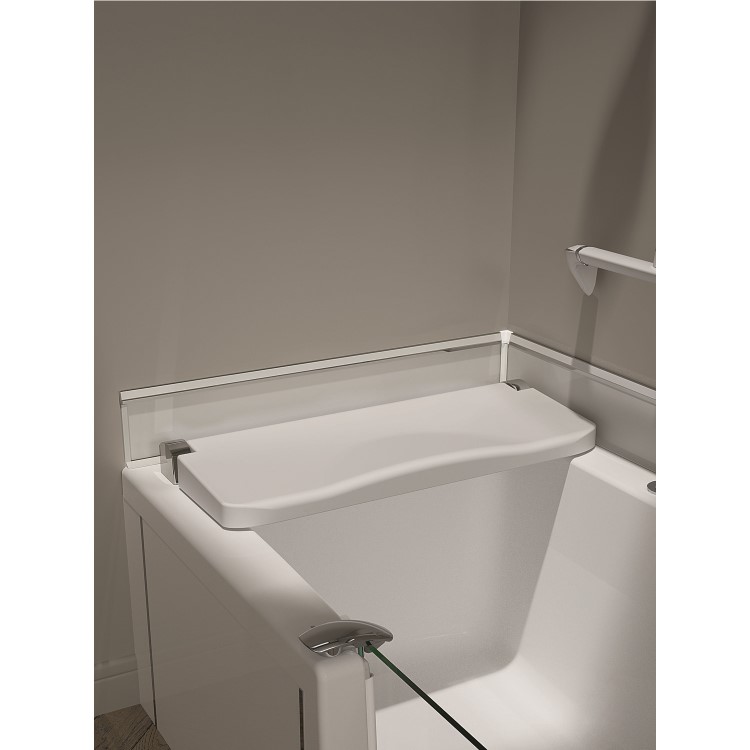 Kineduo Left Handed Walk-In Shower Bath with Screen and Black Panels 1700 x 750mm - Corner Installation