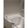 Kineduo Left Handed Walk-In Shower Bath with Screen and Black Panel 1700 x 750mm - Recess Installation