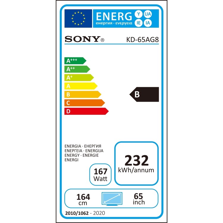 Grade A2 - Sony BRAVIA KD65AG8 65" 4K Ultra HD HDR Android Smart OLED TV
