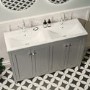 1200mm Grey Freestanding Double Vanity Unit with Basin - Kinsley