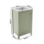 500mm Green Freestanding Vanity Unit with Basin - Kinsley 