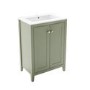 600mm Green Freestanding Vanity Unit with Basin - Kinsley 