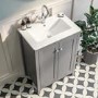 600mm Grey Freestanding Vanity Unit with Basin - Kinsley 