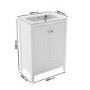 600mm White Freestanding Vanity Unit with Basin - Kinsley