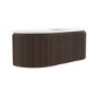 1200mm Walnut Wood Effect Fluted Wall Hung Vanity Unit with Solid Surface Basin - Kobe