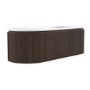 1400mm Walnut Wood Effect Fluted Wall Hung Vanity Unit with Solid Surface Basin - Kobe