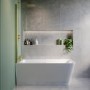 Freestanding Shower Bath Single Ended Left Hand Corner with Brass Bath Screen 1500 x 740mm - Kona