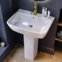 Brass Freestanding Left Hand Shower Bath Suite with Toilet and Basin - Kona