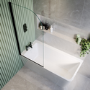 Black Freestanding Left Hand Shower Bath Suite with Toilet and Basin - Kona