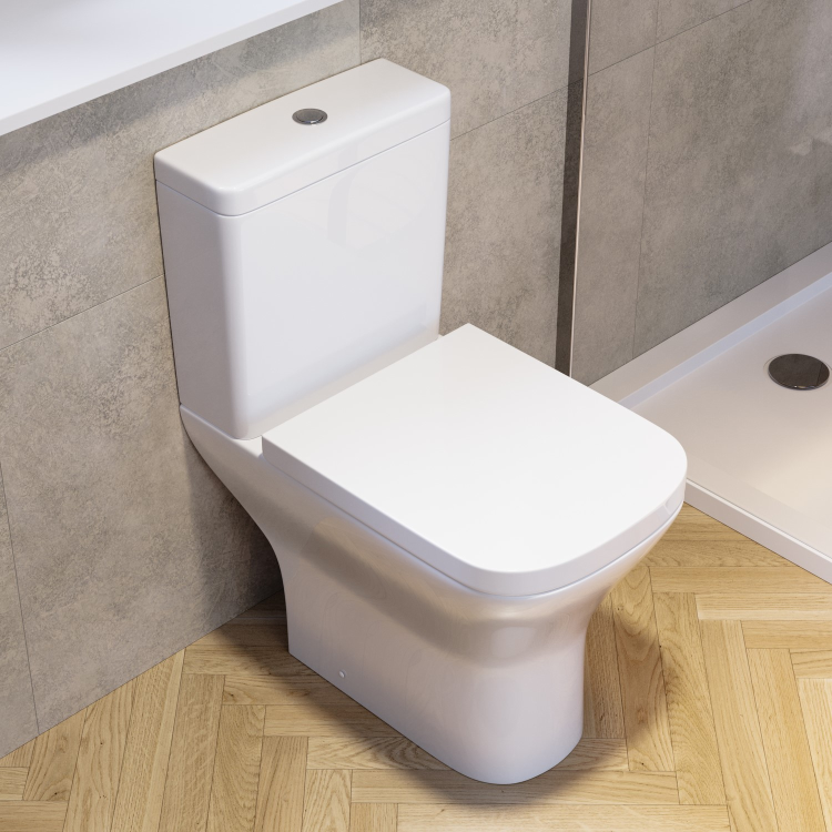 Black Freestanding Left Hand Shower Bath Suite with Toilet and Basin - Kona