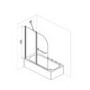 Freestanding Single Ended Left Hand Corner Shower Bath with Black Bath Screen with Fixed Panel & Towel Rail  1500 x 740mm - Kona