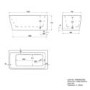 Freestanding Shower Bath Single Ended Right Hand Corner with Chrome Bath Screen 1500 x 740mm - Kona