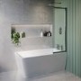 Freestanding Single Ended Right Hand Corner Shower Bath with Chrome  Sliding  Bath Screen 1500 x 740mm - Kona