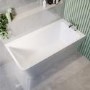 Freestanding Single Ended Right Hand Corner Shower Bath with Chrome Bath Screen with Fixed Panel &  Towel Rail 1500 x 740mm - Kona