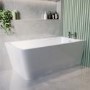 Freestanding Single Ended Right Hand Corner Shower Bath with Chrome Bath Screen with Fixed Panel &  Towel Rail 1500 x 740mm - Kona