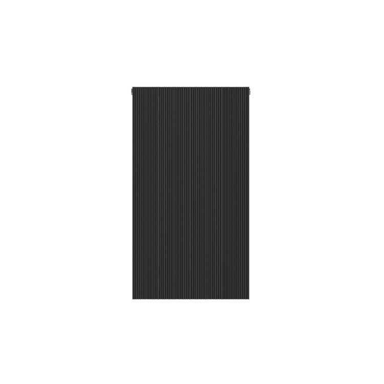 Black Designer Vertical Single Panel Radiator 800 x 440mm with Pipe Kit and Angled Valves - Laguna