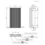 Black Designer Vertical Single Panel Radiator 800 x 440mm with Pipe Kit and Angled Valves - Laguna