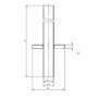 Black Designer Vertical Single Panel Radiator 800 x 440mm with Pipe Kit and Angled Valves - Laguna