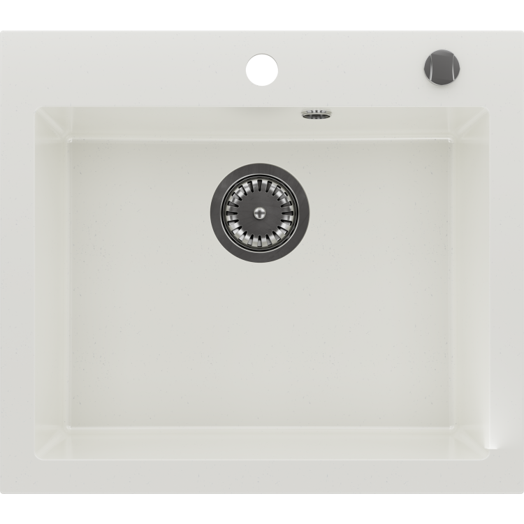 Single Bowl White Composite Inset Kitchen Sink - Enza Laurie