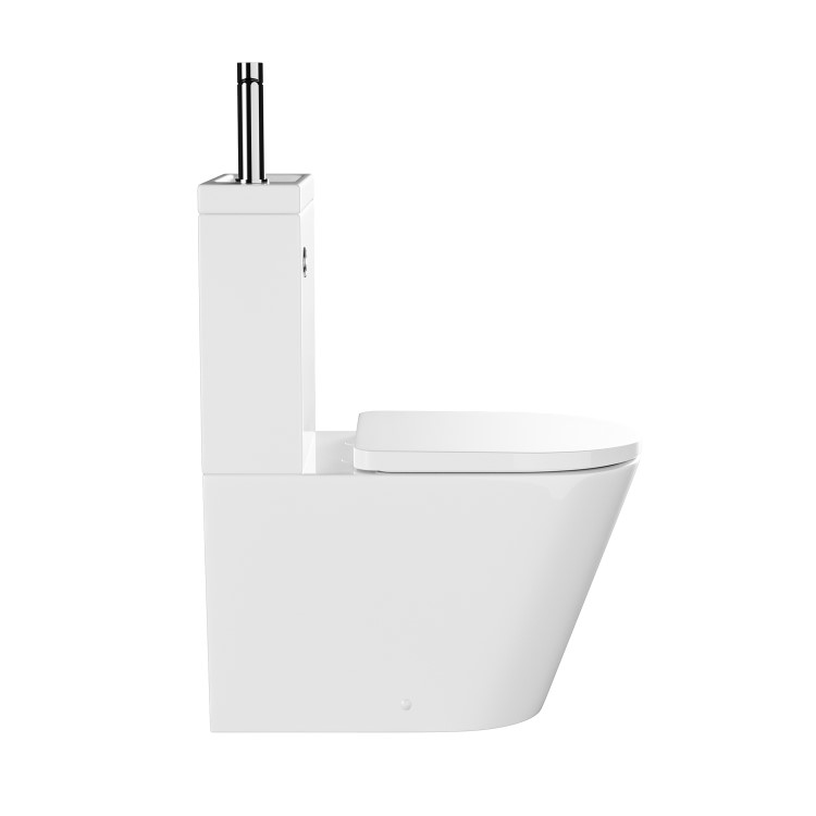 Close Coupled Closed Back Toilet with Sink on Top & Chrome Fittings Cloakroom Suite - Legend