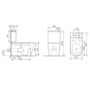 Close Coupled Closed Back Toilet with Sink on Top & Black Fittings - Legend