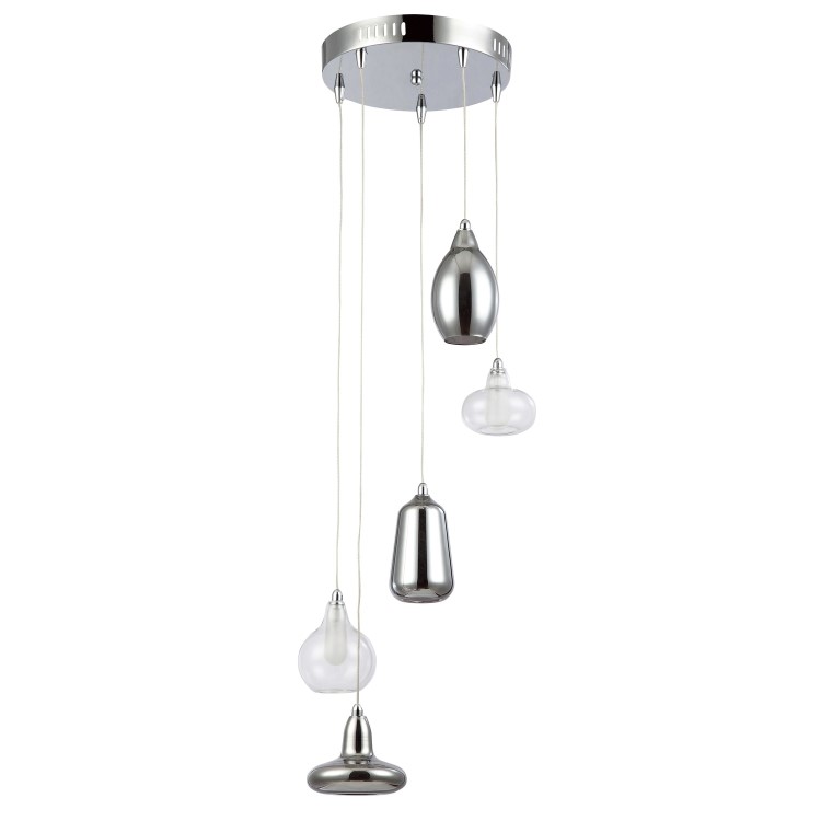 Chrome & Glass Cluster Pendant Light - Cascade