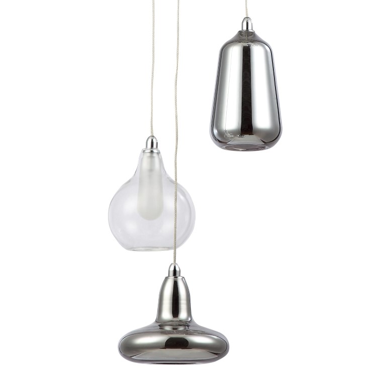 Chrome & Glass Cluster Pendant Light - Cascade