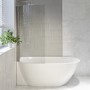 Freestanding Shower Bath Single Ended Left Hand Corner with Chrome Bath Screen 1650 x 740mm - Lisbon
