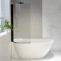 Freestanding Shower Bath Single Ended Left Hand Corner with Black Bath Screen 1650 x 740mm - Lisbon