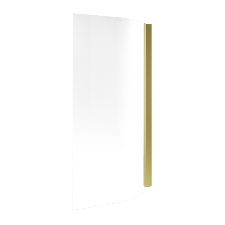 Freestanding Shower Bath Single Ended Left Hand Corner with Brass Bath Screen 1650 x 740mm - Lisbon