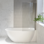 Freestanding Shower Bath Single Ended Right Hand Corner with Chrome Bath Screen 1650 x 740mm - Lisbon