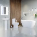 BUN/LIS1800/85350 Modern Freestanding 1800mm Bath Suite with Toilet & Basin - Lisbon