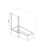 L Shape Left Hand Whirlpool Spa Shower Bath with 14 Whirlpool Jets with Front Panel & Chrome Bath Screen 1700 x 850mm - Lomax