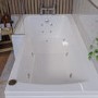 L Shaped Whirlpool Spa Shower Bath with 14 Whirlpool Jets, Front Panel & Chrome Bath Screen, Left Hand 1700 x 850mm - Lomax