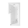 L Shaped Whirlpool Spa Shower Bath with 14 Whirlpool Jets, Front Panel & Chrome Bath Screen, Left Hand 1700 x 850mm - Lomax