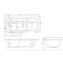 L Shaped Whirlpool Spa Shower Bath with 14 Whirlpool Jets, Front Panel & Chrome Bath Screen, Left Hand 1700 x 850mm - Lomax