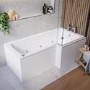 L Shaped Whirlpool Spa Shower Bath with 14 Whirlpool Jets, Front Panel & Chrome Bath Screen, Right Hand 1700 x 850mm - Lomax