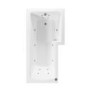 L Shaped Whirlpool Spa Shower Bath with 14 Whirlpool Jets, Front Panel & Chrome Bath Screen, Right Hand 1700 x 850mm - Lomax