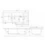 L Shaped Whirlpool Spa Shower Bath with 14 Whirlpool Jets, Front Panel & Chrome Bath Screen, Right Hand 1700 x 850mm - Lomax