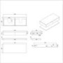1200mm Oak Wall Hung Countertop Double Vanity Unit with Black Square Basin and Shelf - Lugo