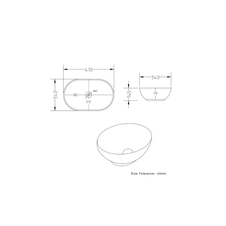 600mm Oak Wood Effect Wall Hung Countertop Vanity Unit with Oval Basin - Lugo