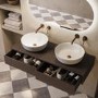 1200mm Walnut Wood Effect Wall Hung Double Countertop Vanity Unit with Basin- Lugo