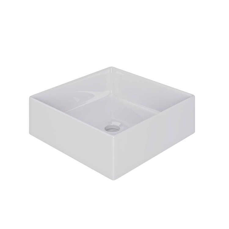 ONLY OPENED - White Square Countertop Basin 350mm - Corey